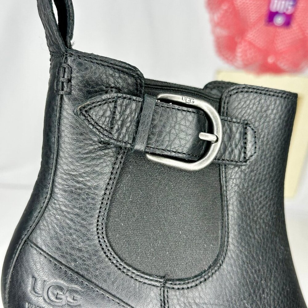 NW/B Ugg Arleta Wedge Waterproof Black Silver Buckle Boots Size 9.5 - Picture 5 of 12